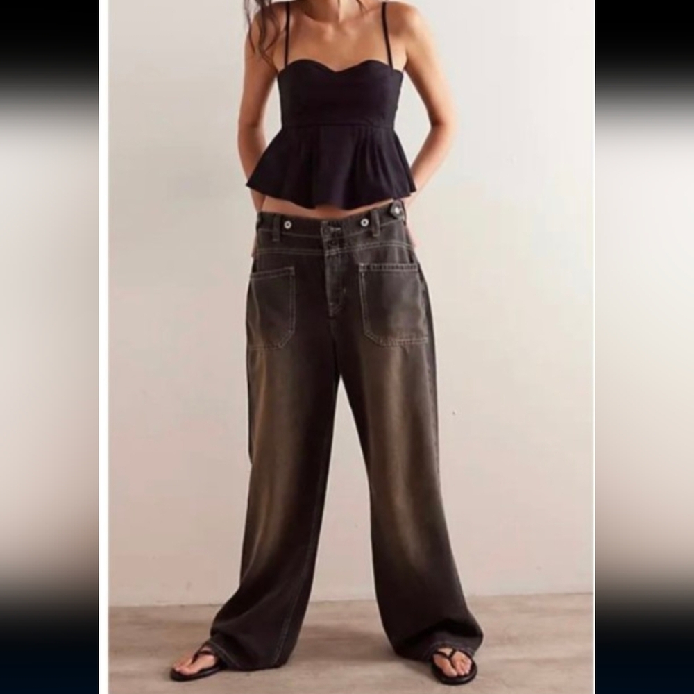 We The Free Dark Brown Flare Jeans